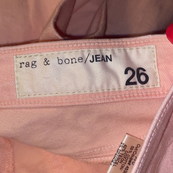 Rag & Bone Mid Rise Distressed Skinny Jeans in Washed Baby Pink Size 26 - Picture 13 of 16